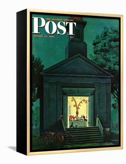 "Choir Practice," Saturday Evening Post Cover, August 10, 1946-Stevan Dohanos-Framed Premier Image Canvas