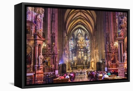 Choir Singing, St Stephens Cathedral, Vienna, Austria-Peter Adams-Framed Premier Image Canvas