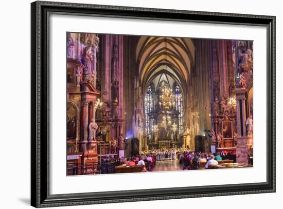 Choir Singing, St Stephens Cathedral, Vienna, Austria-Peter Adams-Framed Photographic Print