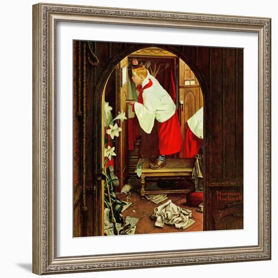 "Choirboy", April 17,1954-Norman Rockwell-Framed Giclee Print