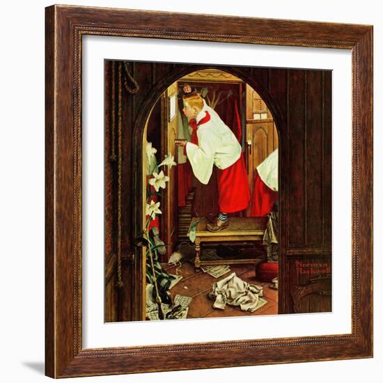 "Choirboy", April 17,1954-Norman Rockwell-Framed Giclee Print