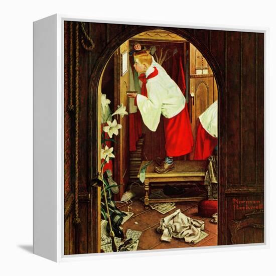 "Choirboy", April 17,1954-Norman Rockwell-Framed Premier Image Canvas