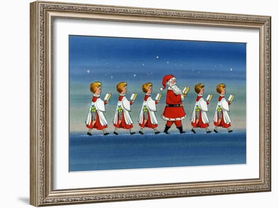 Choirboys and Santa-Stanley Cooke-Framed Giclee Print