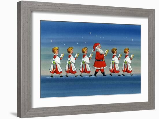 Choirboys and Santa-Stanley Cooke-Framed Giclee Print