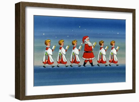 Choirboys and Santa-Stanley Cooke-Framed Giclee Print