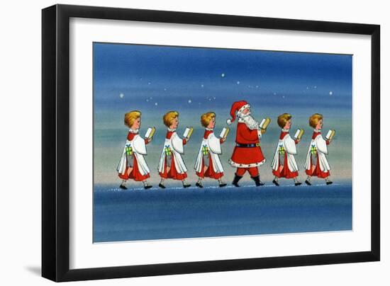 Choirboys and Santa-Stanley Cooke-Framed Giclee Print