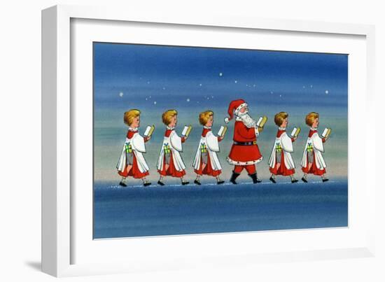 Choirboys and Santa-Stanley Cooke-Framed Giclee Print