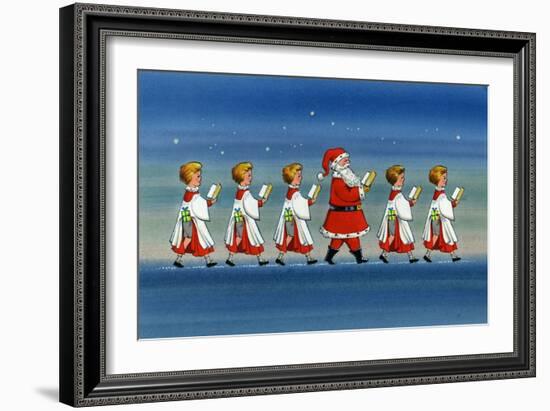 Choirboys and Santa-Stanley Cooke-Framed Giclee Print