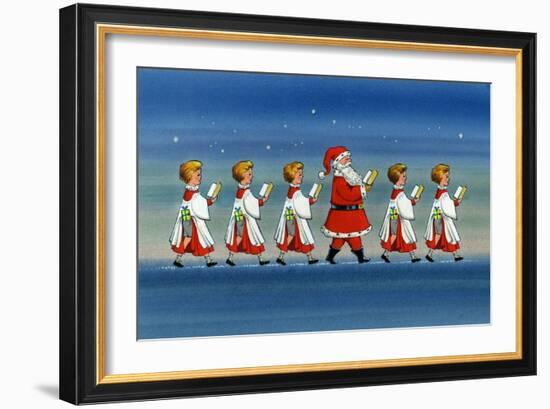 Choirboys and Santa-Stanley Cooke-Framed Giclee Print