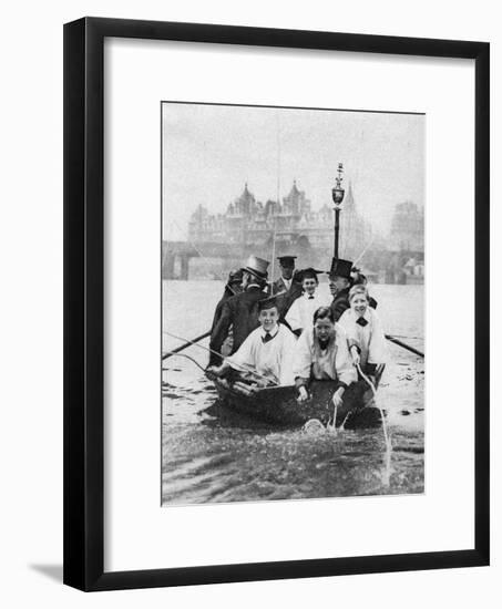 Choirboys of St Clement Danes Beating the Boundary-Marks on the Thames, London, 1926-1927-null-Framed Giclee Print