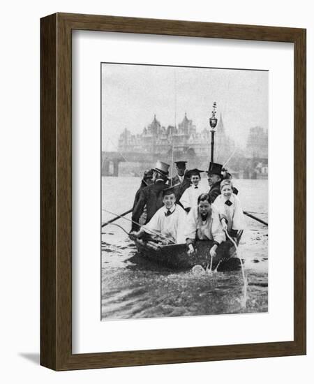 Choirboys of St Clement Danes Beating the Boundary-Marks on the Thames, London, 1926-1927-null-Framed Giclee Print