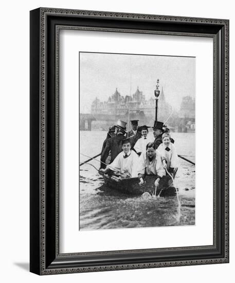 Choirboys of St Clement Danes Beating the Boundary-Marks on the Thames, London, 1926-1927-null-Framed Giclee Print