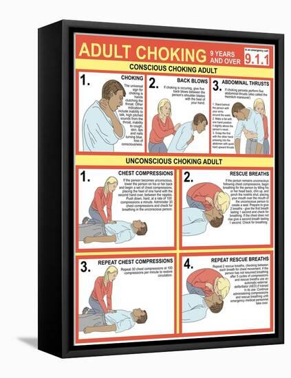 Choking First Aid Chart-Gwen Shockey-Framed Premier Image Canvas