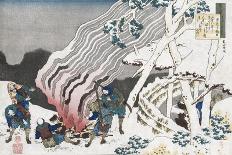 Hunters by a Fire in Snow', from the Series 'One Hundred Poems as Told by the Nurse', Circa 1835-Chokosai Eisho-Giclee Print