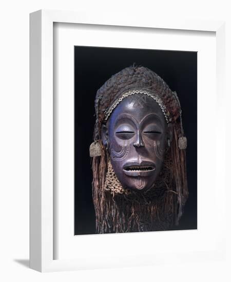 Chokwe dance mask of a type known as Mwana Pwo, Angola or DR Congo, 19th or 20th century-Werner Forman-Framed Photographic Print