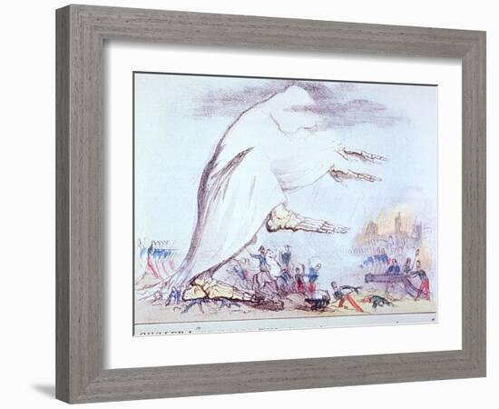 Cholera Tramples the Victors and the Vanquished Both, Robert Seymour, 1831-null-Framed Art Print