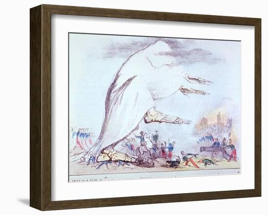 Cholera Tramples the Victors and the Vanquished Both, Robert Seymour, 1831-null-Framed Art Print