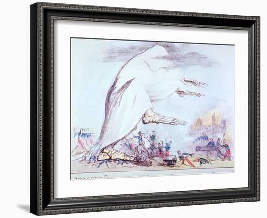 Cholera Tramples the Victors and the Vanquished Both, Robert Seymour, 1831-null-Framed Art Print