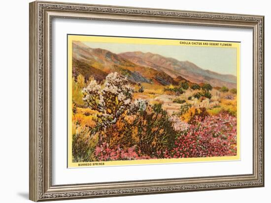 Chollas and Wildflowers, Borrego Springs, California-null-Framed Premium Giclee Print