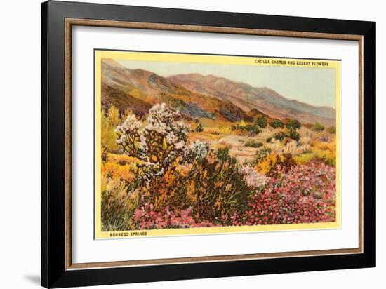 Chollas and Wildflowers, Borrego Springs, California-null-Framed Premium Giclee Print