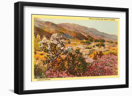 Chollas and Wildflowers, Borrego Springs, California-null-Framed Premium Giclee Print