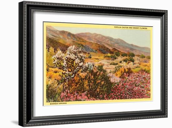 Chollas and Wildflowers, Borrego Springs, California-null-Framed Premium Giclee Print