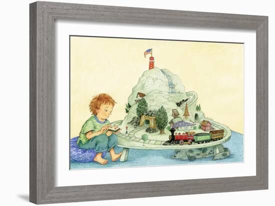 Choo Choo Fun - Turtle-Marsha Winborn-Framed Giclee Print