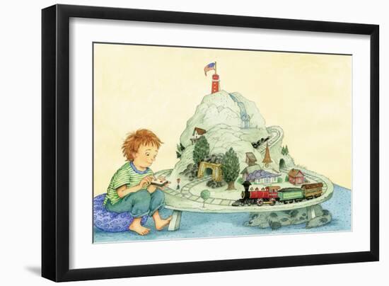 Choo Choo Fun - Turtle-Marsha Winborn-Framed Giclee Print