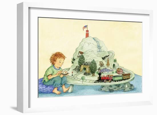 Choo Choo Fun - Turtle-Marsha Winborn-Framed Giclee Print