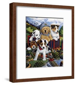 Choo Choo Puppies-Jenny Newland-Framed Giclee Print