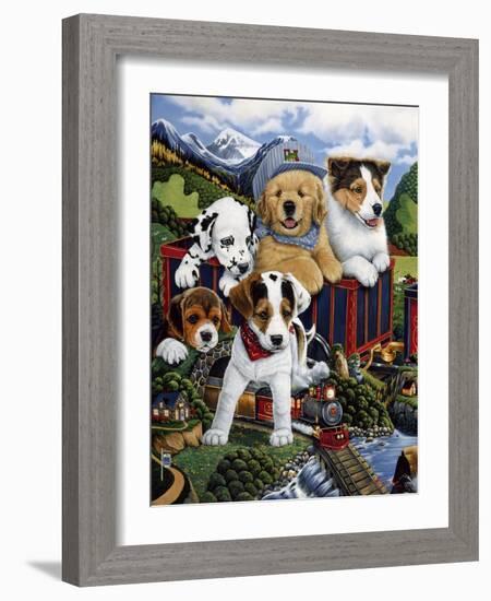 Choo Choo Puppies-Jenny Newland-Framed Giclee Print