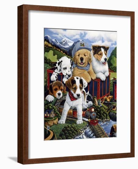 Choo Choo Puppies-Jenny Newland-Framed Giclee Print