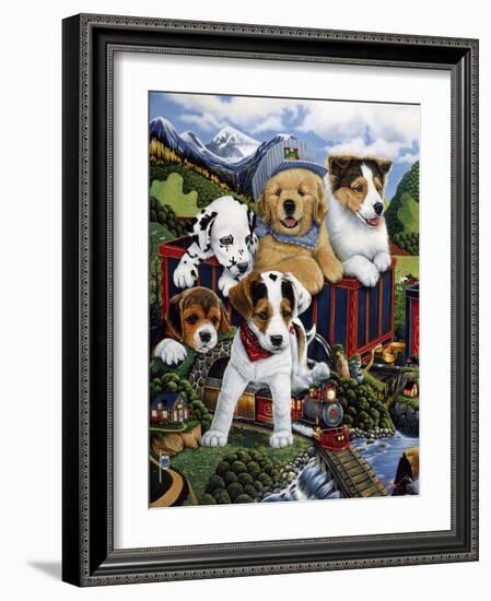 Choo Choo Puppies-Jenny Newland-Framed Giclee Print