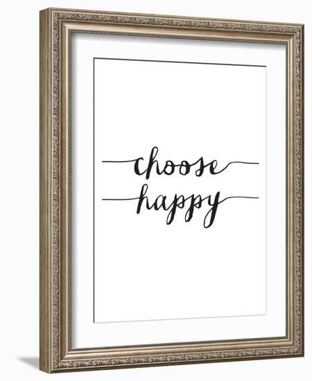 Choose Happy BW-Brett Wilson-Framed Art Print