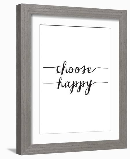 Choose Happy BW-Brett Wilson-Framed Art Print