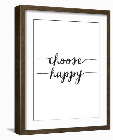 Choose Happy BW-Brett Wilson-Framed Art Print