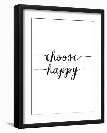 Choose Happy BW-Brett Wilson-Framed Art Print