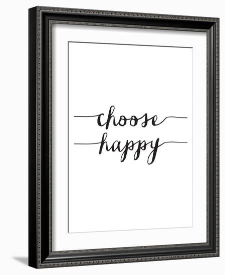 Choose Happy BW-Brett Wilson-Framed Art Print