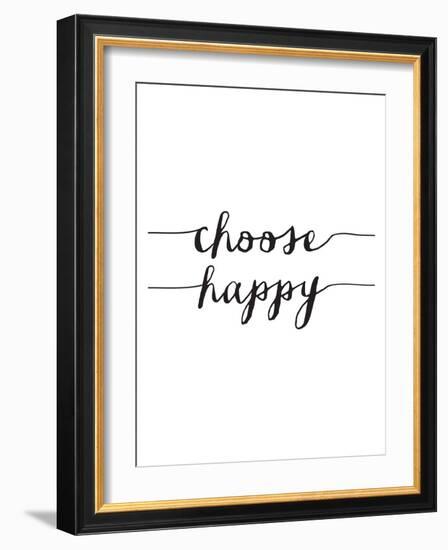 Choose Happy BW-Brett Wilson-Framed Art Print