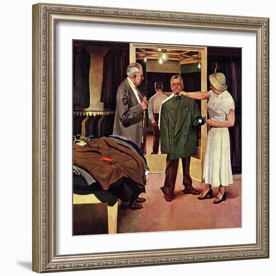 "Choosing a New Suit," November 20, 1948-John Falter-Framed Giclee Print