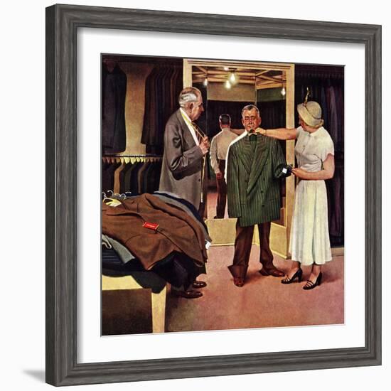 "Choosing a New Suit," November 20, 1948-John Falter-Framed Giclee Print