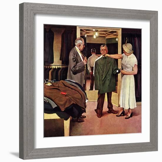 "Choosing a New Suit," November 20, 1948-John Falter-Framed Giclee Print