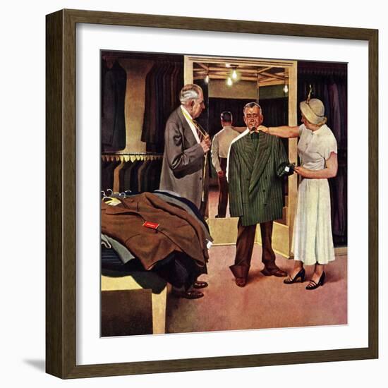 "Choosing a New Suit," November 20, 1948-John Falter-Framed Giclee Print