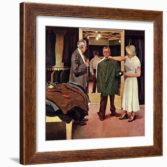 "Choosing a New Suit," November 20, 1948-John Falter-Framed Giclee Print
