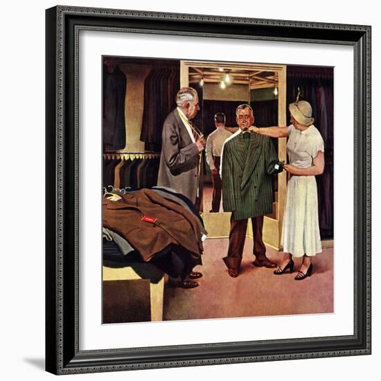 "Choosing a New Suit," November 20, 1948-John Falter-Framed Giclee Print