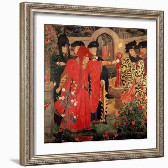 Choosing the Red and White Roses in the Temple Garden, 1910-Henry Payne-Framed Giclee Print