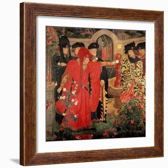 Choosing the Red and White Roses in the Temple Garden, 1910-Henry Payne-Framed Giclee Print