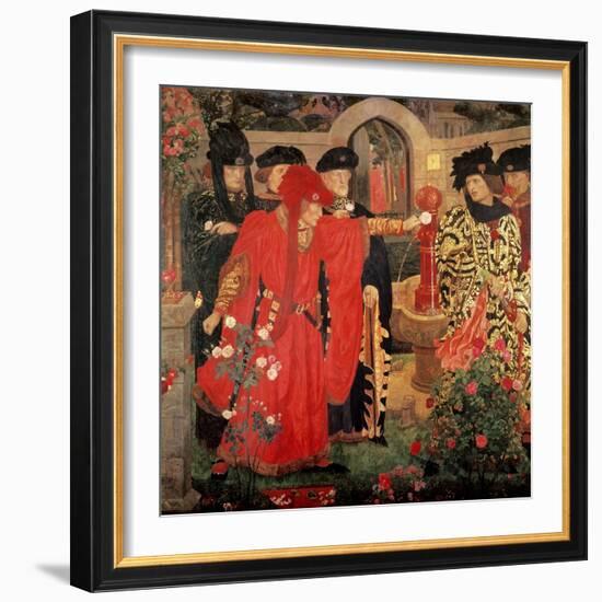 Choosing the Red and White Roses in the Temple Garden, 1910-Henry Payne-Framed Giclee Print