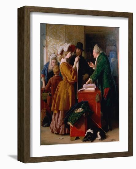 Choosing the Wedding Gown from Goldsmith's "Vicar of Wakefield," Chapter 1-William Mulready-Framed Giclee Print