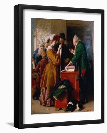 Choosing the Wedding Gown from Goldsmith's "Vicar of Wakefield," Chapter 1-William Mulready-Framed Giclee Print